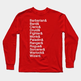 Fantasy Classes Helvetica Long Sleeve T-Shirt